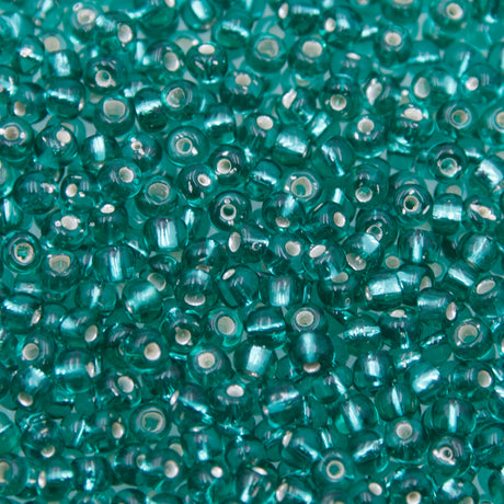 SV100-94: Vintage Venetian Seed Bead Silverlined Emerald 5/0 - 250 Grams
