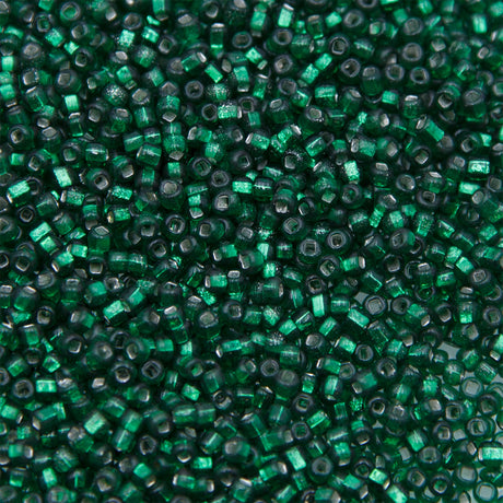SV100-95: Vintage Venetian Seed Bead Silverlined Dark Green 11/0 - 250 Grams