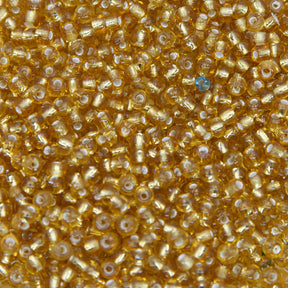 SV100-98: Vintage Venetian Seed Bead Silverlined Gold 8/0 - 250 Grams