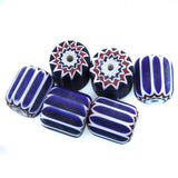 SV521: Assorted Vintage Venetian Chevron Cane Bead 22-28mm 1pc