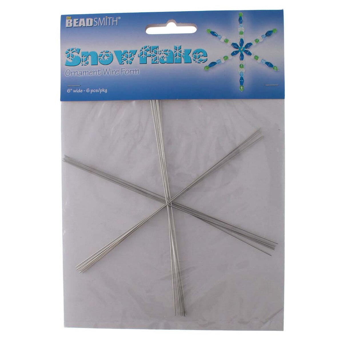 MS517: Wire Snowflake Ornaments 6 Inches 6PPK