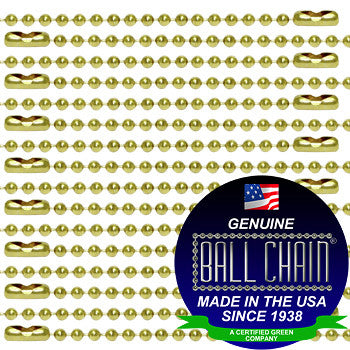 Bulk Ball Chain #3 Necklace Brass Plate 24" 20PPK