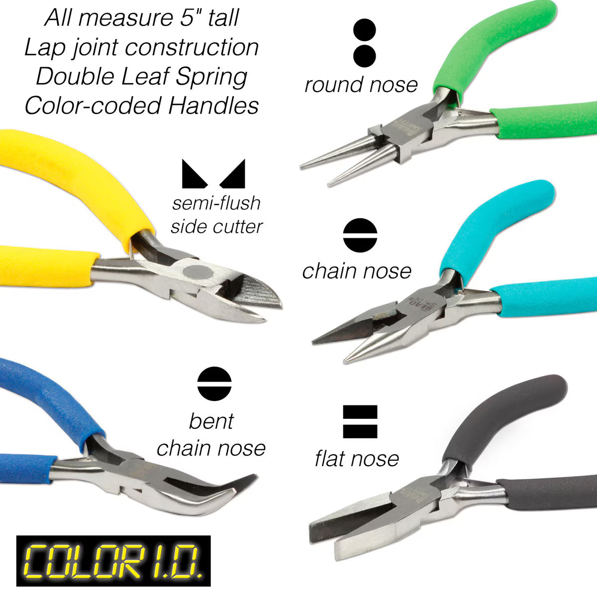 MS150-5: 5 Piece Economy Plier Set Cushion Grips
