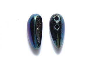 42CM588R: CZ Chilli 2HOLE Green Iris 4x11mm-50PC