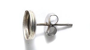 ND500-AS: Nunn Earring Post 8mm Circle ANT SIL-1 Pair