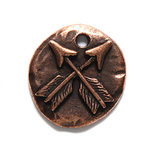 ND1211-AC: Nunn Organic Charm Arrows 18mm ANT CPPR-1PC